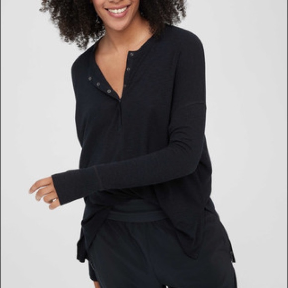 Ribbed henley LS tee